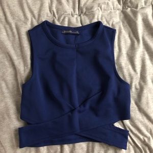 Kitschen Royal Blue Sleeveless Crop Top